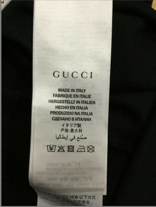 Gucci Washed Vintage T - Shirt Men ' s Black Distressed Logo Tee - Size L 4