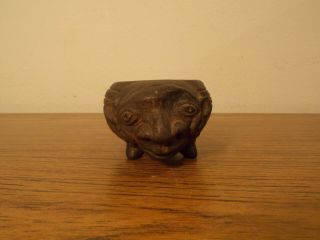 Antique Native American Mississippian Human Rat Face Effigy Pot 5 - 1/4 " Wow