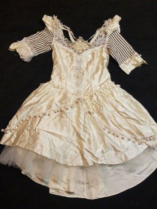 Vintage Lace Diy Ooak Layered Satin Snow Queen Ballet Theater Costume Dress M
