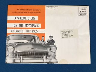 Vtg 1955 Chevrolet Motoramic Car Sales Mail Advertising Brochure Fold Out 2