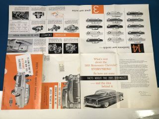 Vtg 1955 Chevrolet Motoramic Car Sales Mail Advertising Brochure Fold Out 5