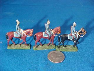 3 Vintage Hand Painted Lead Toy German Cavalry Soldiers Made In S.  Africa