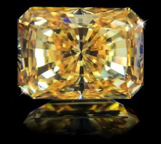 16 Ct Stunning Emerald Radiant Canary Vintage Top Cz Moissanite Simulant 18 X 13