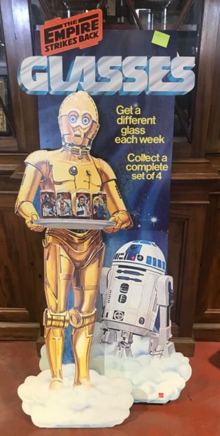 Vintage C - 3PO R2 - D2 Standup Cutout Standee Burger King Coke Star Wars Empire 2