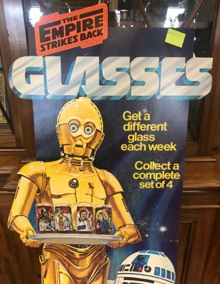 Vintage C - 3PO R2 - D2 Standup Cutout Standee Burger King Coke Star Wars Empire 6