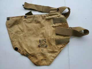 Ww2 Us Army Diaphragm Gas Mask Carry Bag Khaki Canvas