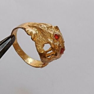Ancient Roman Bronze Ring Authentic Antique Rare Roman Ring Lion Head