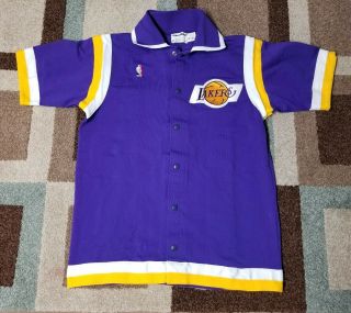 Lakers Authentic Sand Knit Size 42 Large Vintage 80s Shooting Jacket Pro Cut