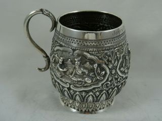 Quality,  Indian (burmese) Solid Silver Mug,  C1900,  179gm