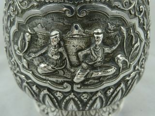 QUALITY,  INDIAN (BURMESE) solid silver MUG,  c1900,  179gm 5