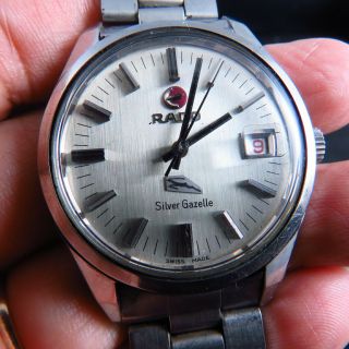 Vintage Swiss Made Rado Silver Gazelle Automatic Men Watch