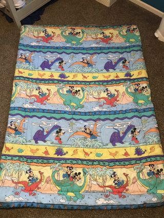 Vintage Disney Mickey Dinosaur Twin Bed Set Comforter,  2 Fitted,  2 Flat,  2 Cases
