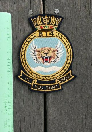 British 814th Royal Navy Air Squadron Patch With Motto