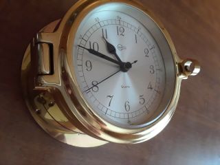 Vintage Barigo Ships Brass Bulkhead Porthole Clock Nautical Maritime Marine