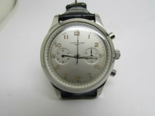 Vintage Ulysse Nardin 2 Register Chronograph Military Style Men Watch