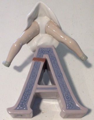 Lladro 5145 A is for Amy School Girl Vowel RARE PERFECT 4