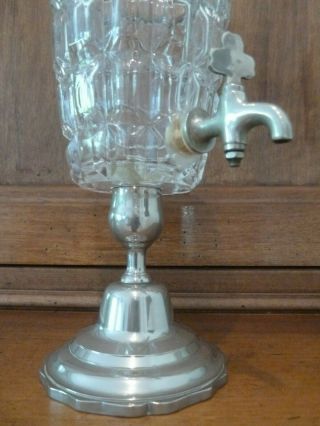 Vintage French metal silvered color & Cutted Glass ABSINTHE FOUNTAIN 2