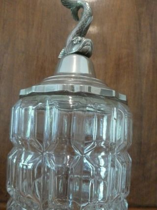Vintage French metal silvered color & Cutted Glass ABSINTHE FOUNTAIN 3
