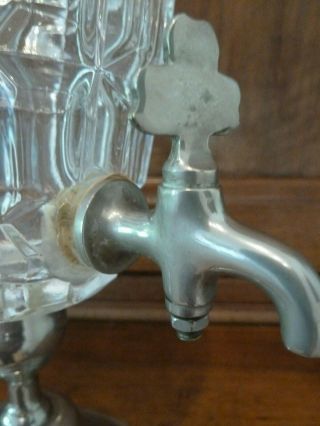 Vintage French metal silvered color & Cutted Glass ABSINTHE FOUNTAIN 7
