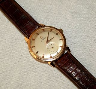 Vintage Omega Automatic 34mm 18k Solid Yellow Gold Case 17j 344 Cal.  Watch 2