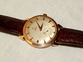 Vintage Omega Automatic 34mm 18k Solid Yellow Gold Case 17j 344 Cal.  Watch 3