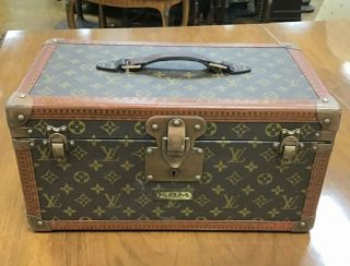 Real Vintage Louis Vuitton Travel Toiletry Case Early Wood Frame 16” X 9” X 8”