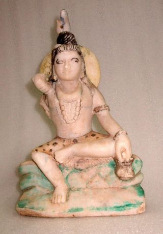 1850 ' s Antique Old Marble Stone Hand Carved Hindu God Shiv Fine Figurine Statue 4