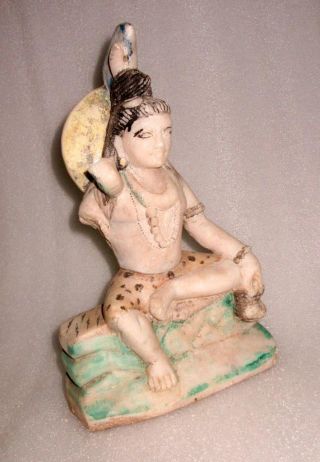 1850 ' s Antique Old Marble Stone Hand Carved Hindu God Shiv Fine Figurine Statue 5