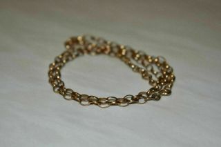 Gold Belcher Chain Necklace Vintage 1980 Women 9ct Gold Necklace 3.  38 Grams Jj