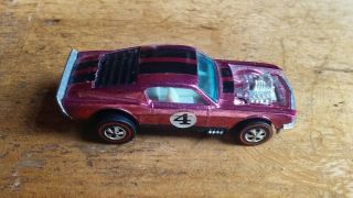 RARE PINK OVER CHROME 1969 HOT WHEELS REDLINE MUSTANG BOSS HOSS LOUVERED BACk 4