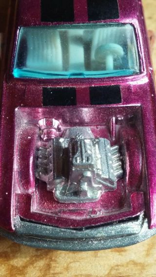 RARE PINK OVER CHROME 1969 HOT WHEELS REDLINE MUSTANG BOSS HOSS LOUVERED BACk 6