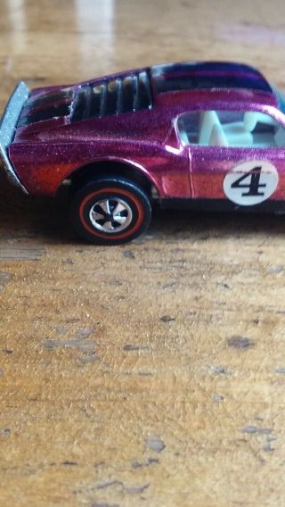 RARE PINK OVER CHROME 1969 HOT WHEELS REDLINE MUSTANG BOSS HOSS LOUVERED BACk 8