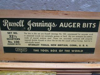 Exc Vintage Russell Jennings Auger Bit Set 32 1/2