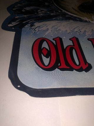 Old Milwaukee Bass Fishing Beer Tin Sign Advertising 34 