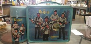 Vintage 1965 Beatles Lunch Box Lunchbox And Thermos
