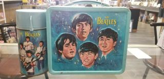 Vintage 1965 Beatles Lunch Box Lunchbox and Thermos 2
