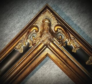 5.  5 " Wide Gold And Black Ornate Antique Oil Painting Wood Picture Frame 620bp