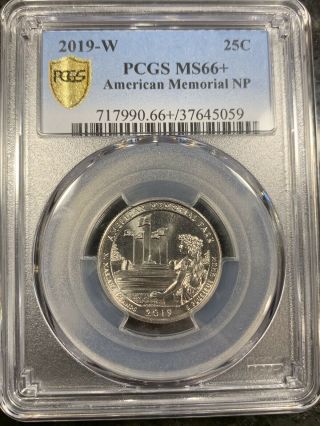 2019 - W 25c American Memorial Np Quarter Pcgs Ms66,  Rare Plus Grade