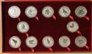 1999 - 2010 Perth Australia 12 Coin Lunar Set Series 1 Rare