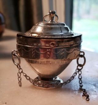 Antique 1840 833 Silver Dutch Loderein Box Miniature Tea Caddy Vinaigrette Box