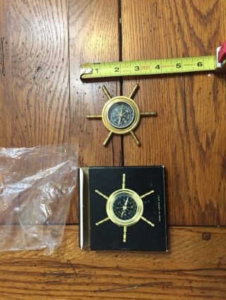 Very Cool Solid Brass Compass With Wheel.  Knights Of Columbus