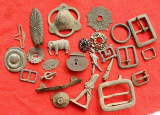 Set Of Antique Old Artifacts - Metal Detecting Find (hh2j)