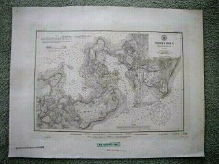 Classic Antique 1911 Famous Woods Hole Massachusetts Maritime Navigational Map