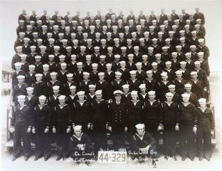 Wwii Us Navy Training Group Photo 1944 Company 44 - 329 Com G L Woods San Diego