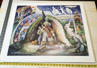 Rare Disney Pirates Of The Caribbean Collage Print Marc Davis Signed Numbered