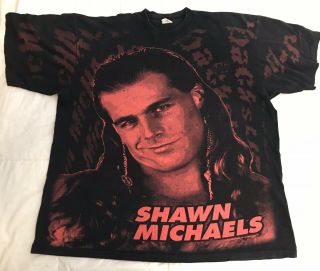Wwf Wwe Shawn Michaels Vintage All Over Shirt Xl
