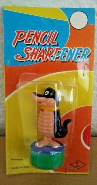60s Alfy Gator Vinyl Figural Pencil Sharpener On Card Hanna Barbera Tinykin
