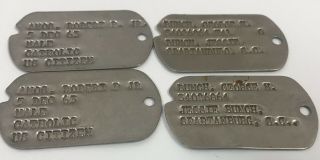Vintage Us Military Dog Tags,  Wwii And 1965