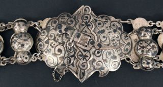 Antique Russian Caucasus Womans,  Handmade Niello Silver Belt & Buckle,  NR 4