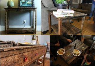 Sofa Table Handmade Reclaimed Pallet Wood - UpCycled - Vintage,  Rustic Look 7
